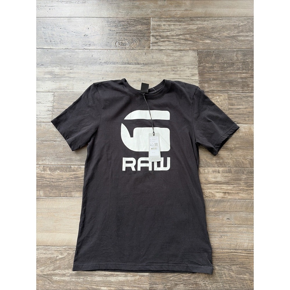 G-Star RAW Shirt Mens Size Small Black Logo Slim Fit Crewneck Tee T-Shirt Graphi